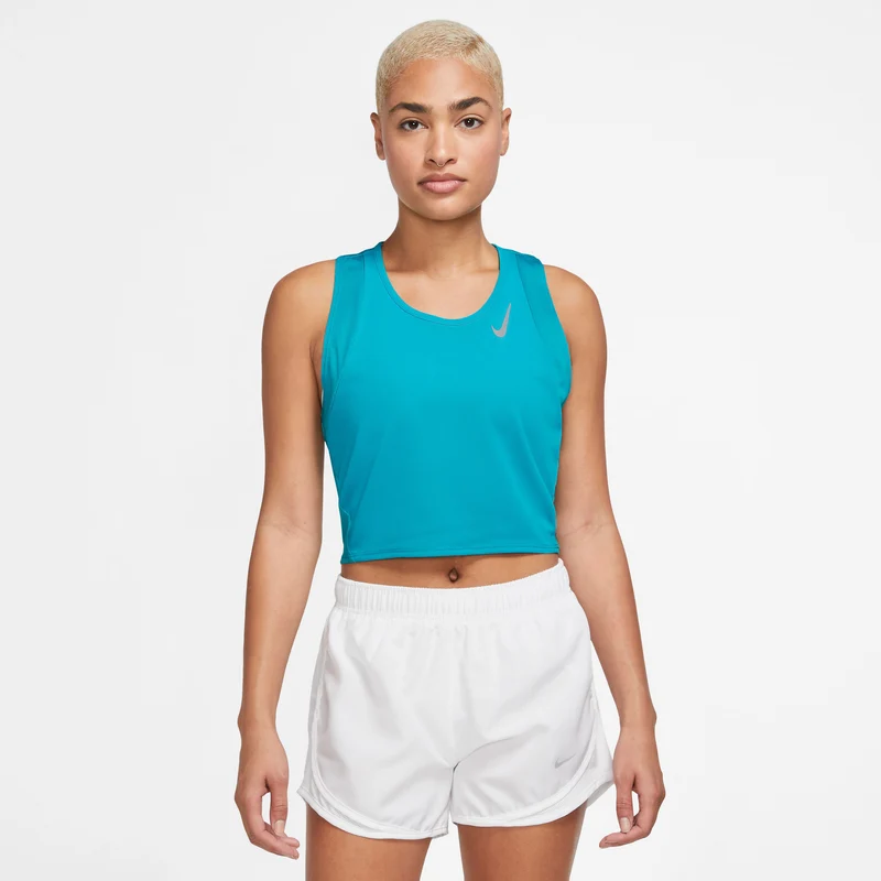 Dri-Fit Fast Crop Laufshirt Damen-Türkis