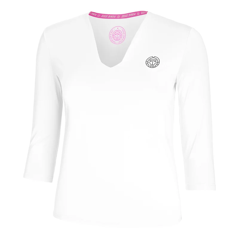 Crew V-Neck Longsleeve Damen-Weiß