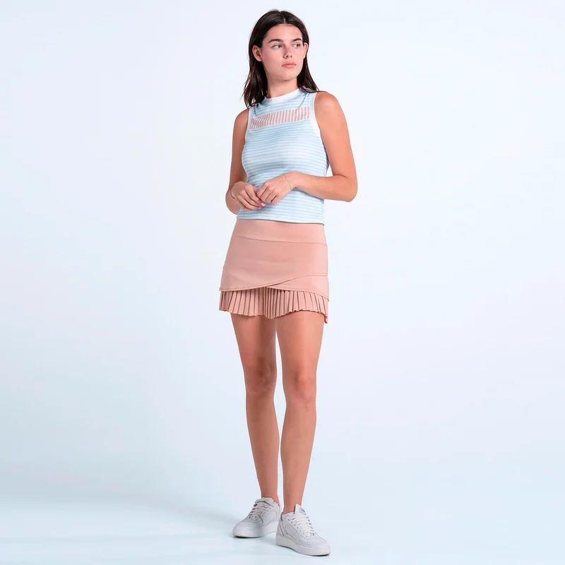 Weave Stripe Muscle Tank-Top Damen - hellblau, apricot