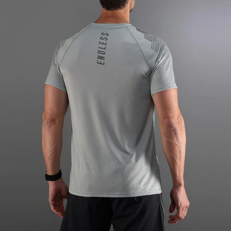 Feisty Hexagon T-Shirt Herren-hellgrau