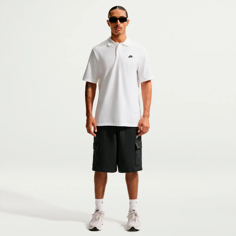 Club Pique Polo Herren - weiß, schwarz