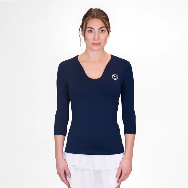 Crew V-Neck Longsleeve Damen-Dunkelblau