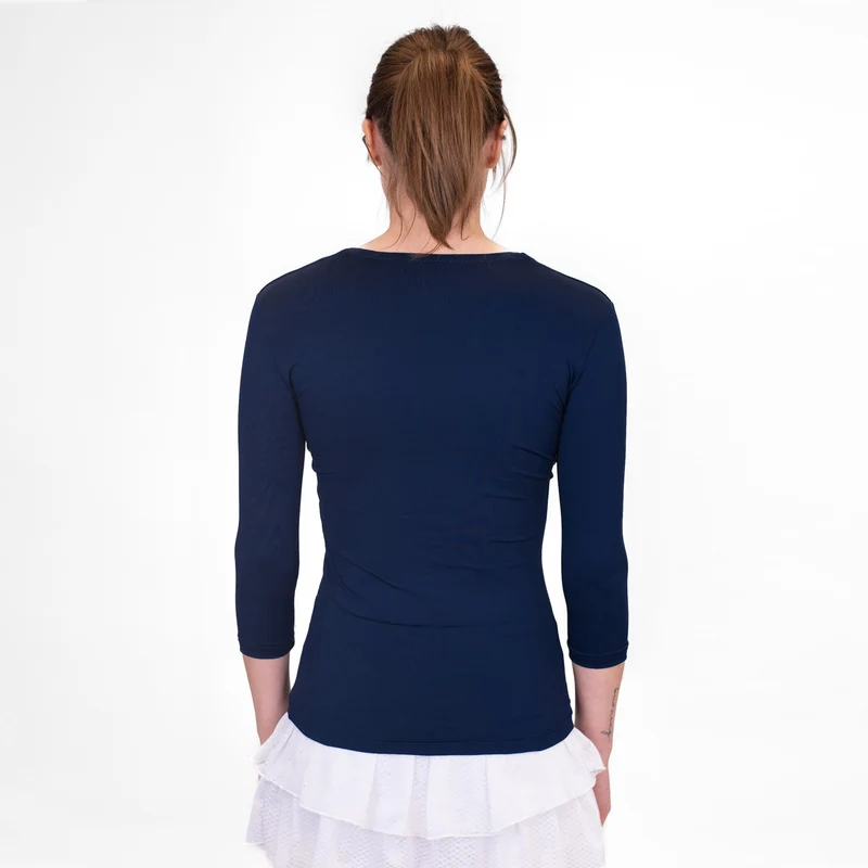 Crew V-Neck Longsleeve Damen-Dunkelblau