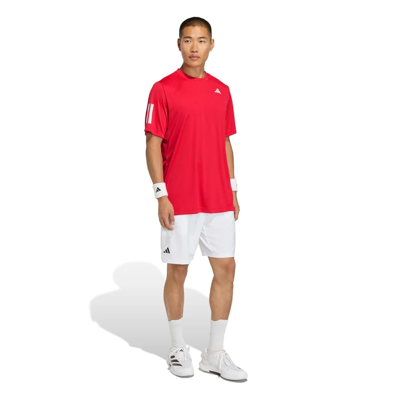 Club 3Stripes T-Shirt Herren - rot, weiß