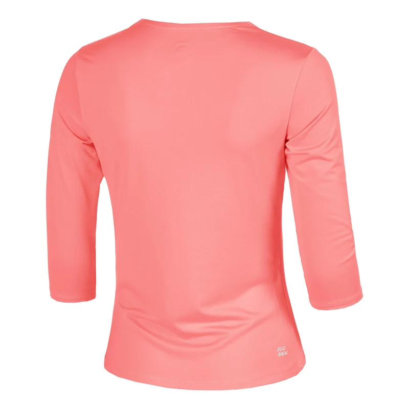 Out of Control V-Neck Longsleeve Damen-pink, weiß