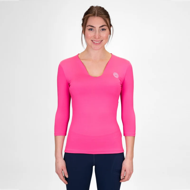 Crew V-Neck Longsleeve Damen-Pink