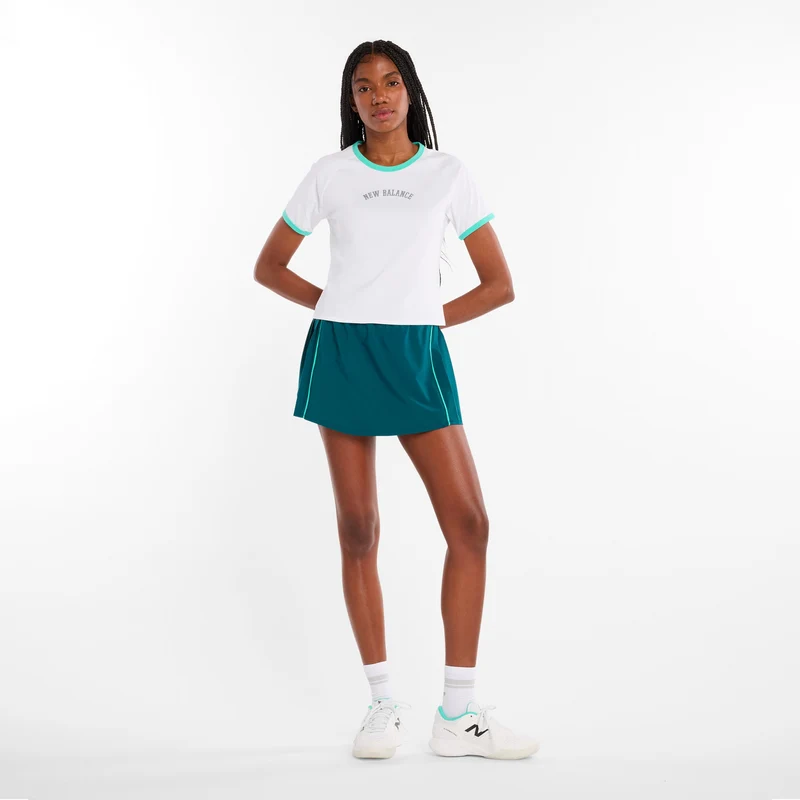 Tennis Practice T-Shirt Damen-weiß, grün