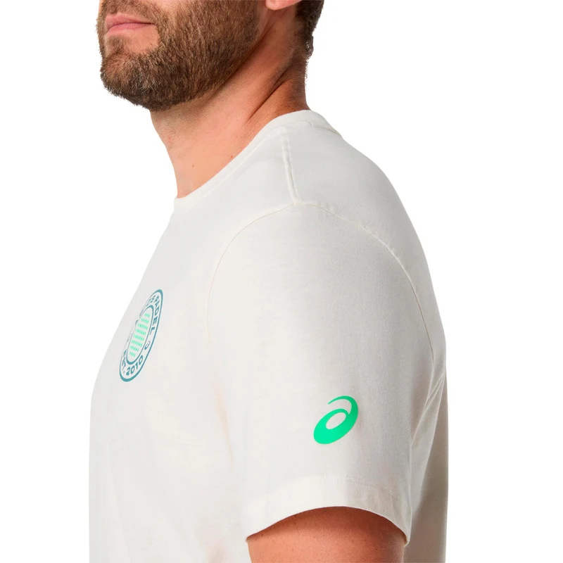 Court Graphic T-Shirt Herren - creme, grün
