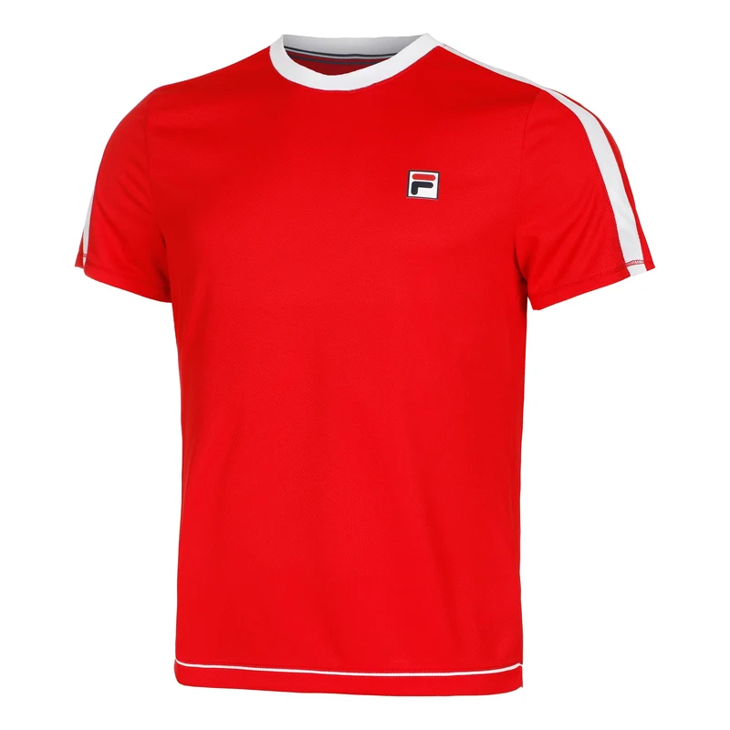 Elias T-Shirt Herren-Rot,Weiß