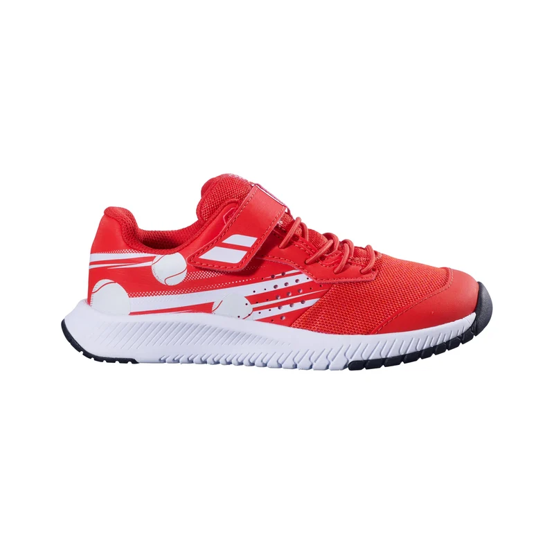 Pulsion Allcourtschuh Kinder - rot, weiß