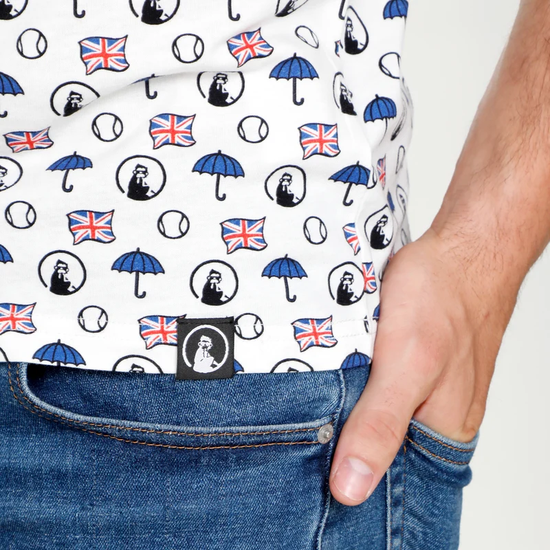 London Statement T-Shirt Herren-Weiß,Mehrfarbig