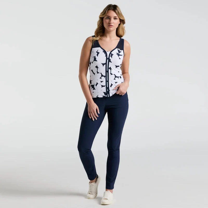 Riviera Floral Tank-Top Damen-Dunkelblau