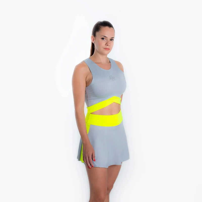 Bora Tank-Top Damen-Grau,Neongelb