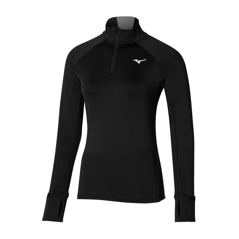 Warmalite Half-Zip Lauftop Damen-Schwarz,Schwarz