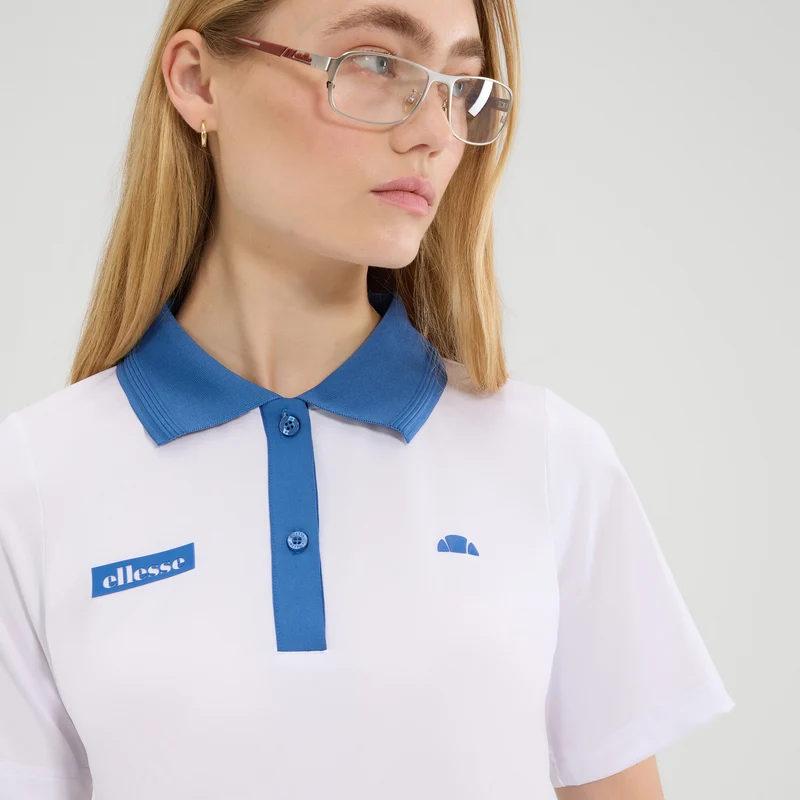 Di Lepre Polo Damen-Weiß,Blau