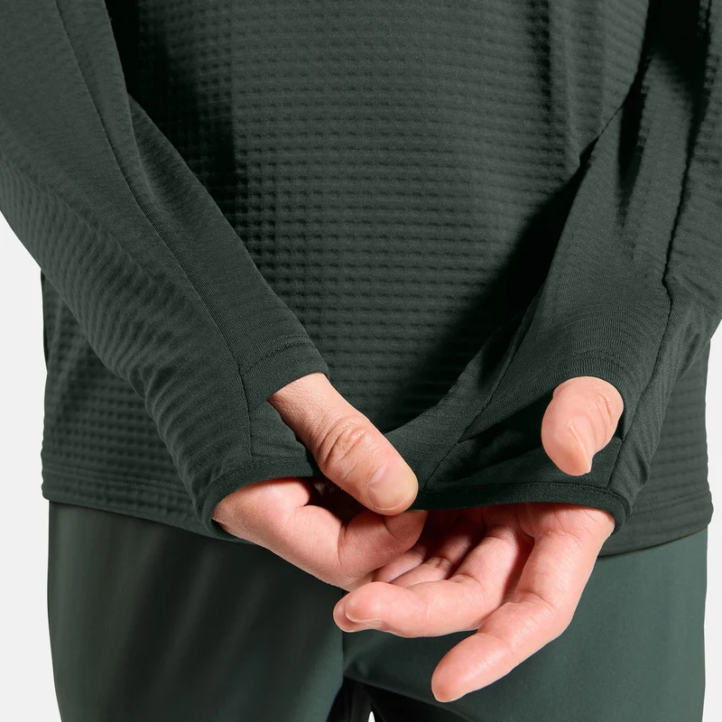 Essential Thermal Midlayer 1/2 Zip Laufshirt Herren - oliv