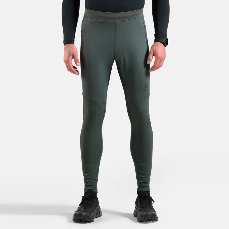 Zeroweight Warm Reflective Lauftight Herren-Oliv