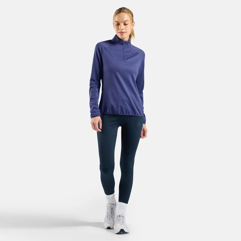 Zeroweight Warm Mid Layer 1/2 Zip Laufshirt Damen - blau