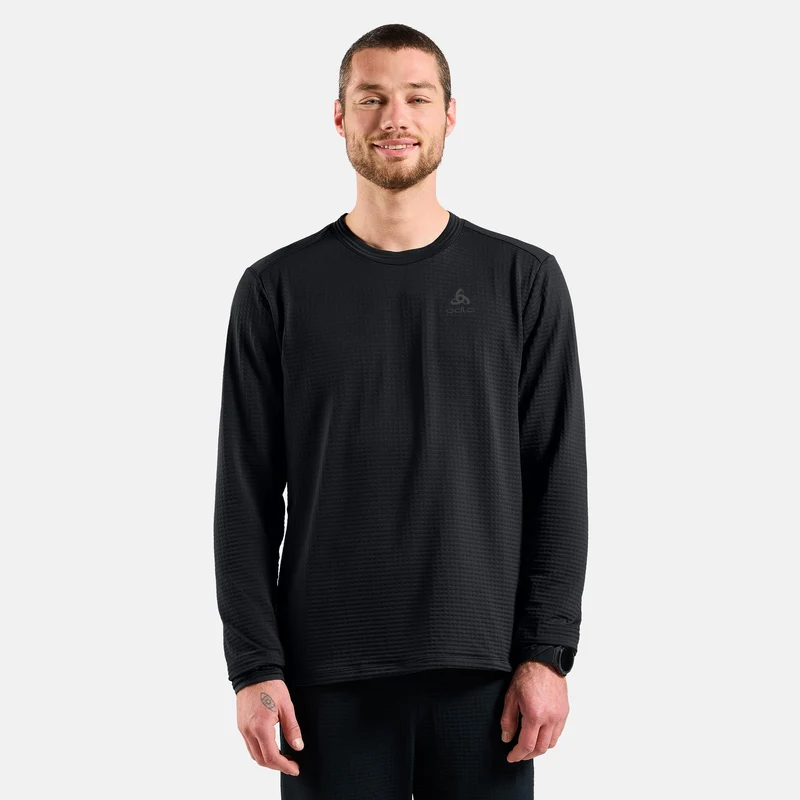 Essential Thermal Midlayer Laufshirt Herren - schwarz