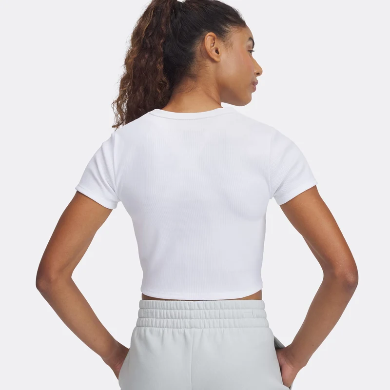Rival Rib Baby T-Shirt Damen-Weiß