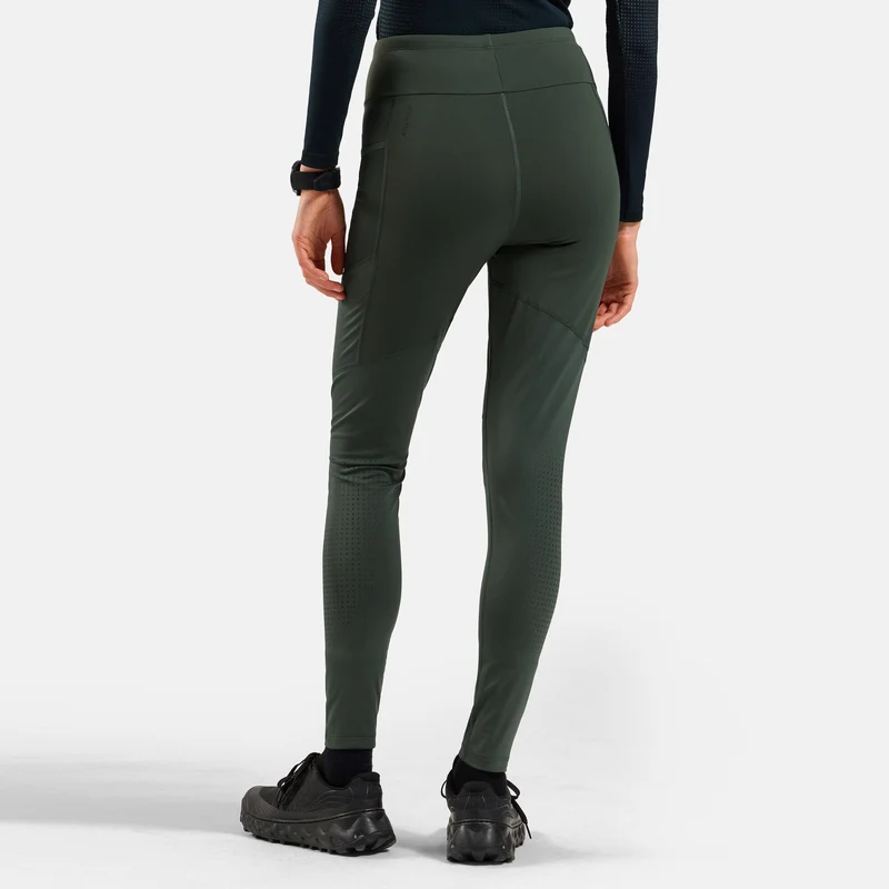 Zeroweight Warm Reflective Lauftight Damen-Oliv