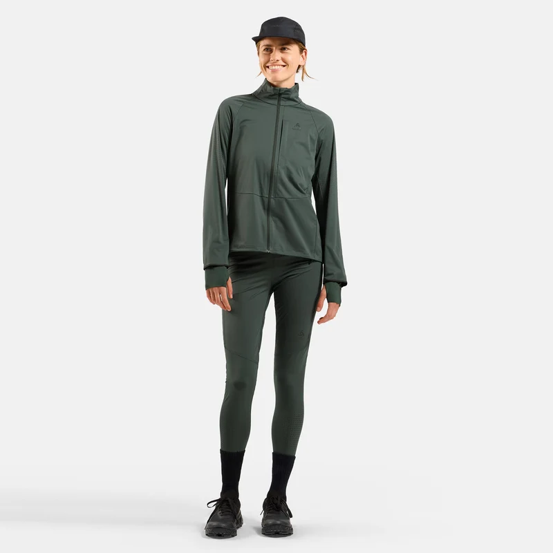 Zeroweight Warm Reflective Lauftight Damen-Oliv