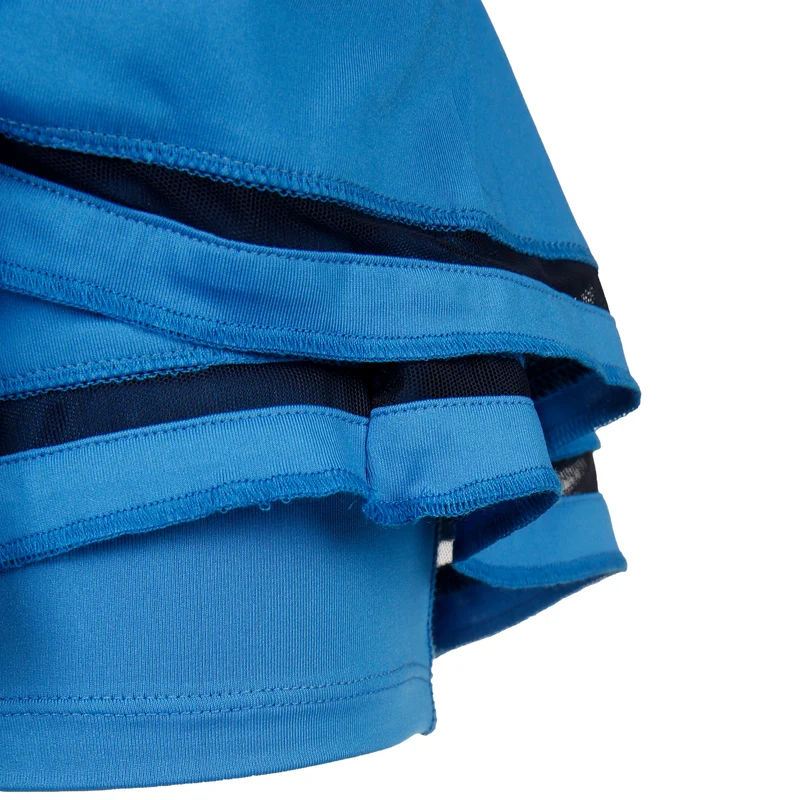 Long Pleat Tier Rock Damen-Blau,Schwarz