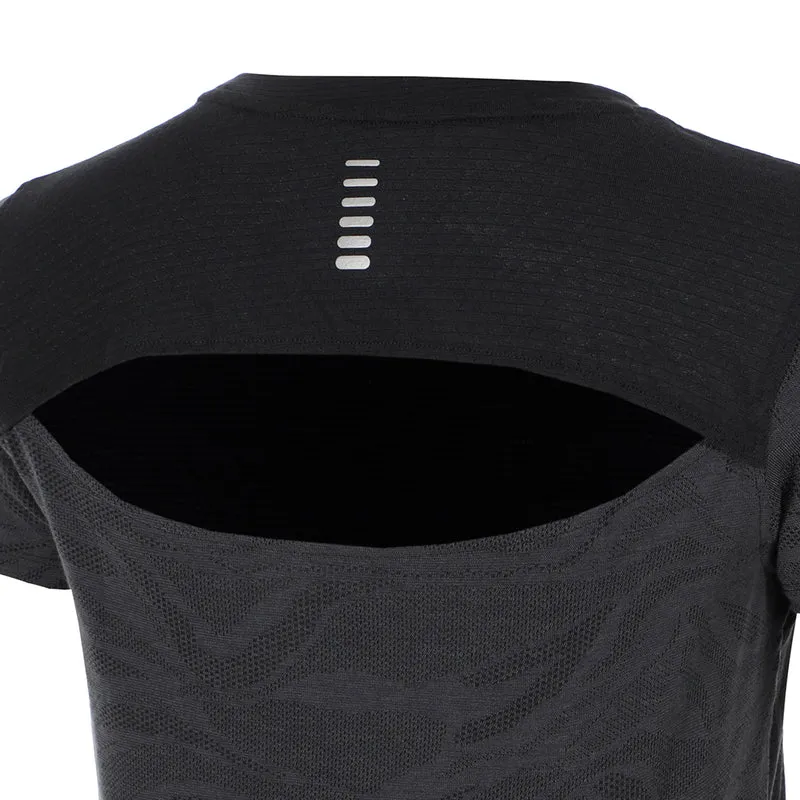 Streaker Jacquard T-Shirt Damen-Schwarz