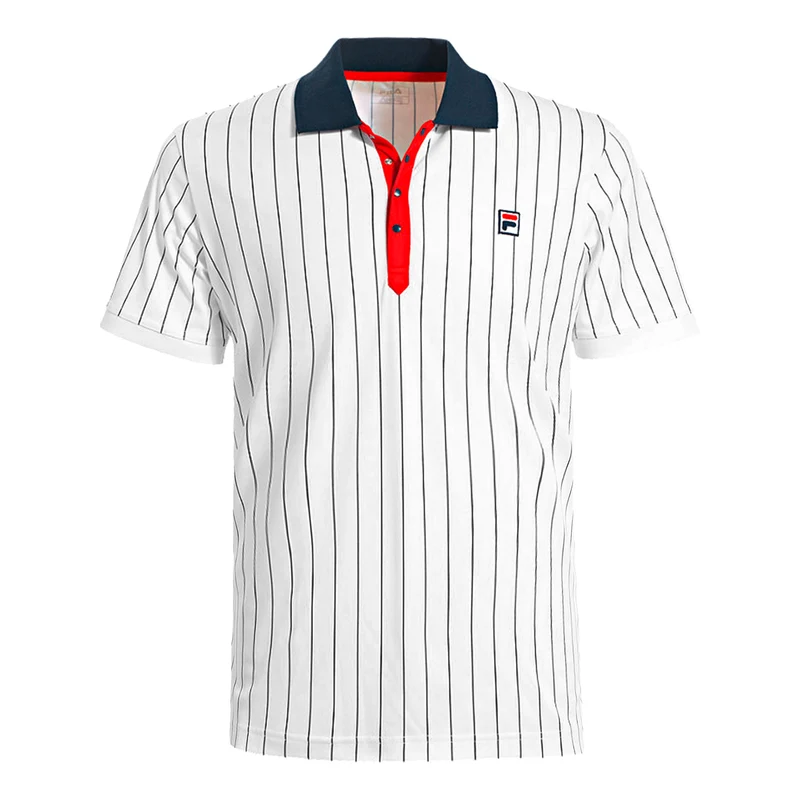 Stripes Polo Herren-Weiß,Dunkelblau