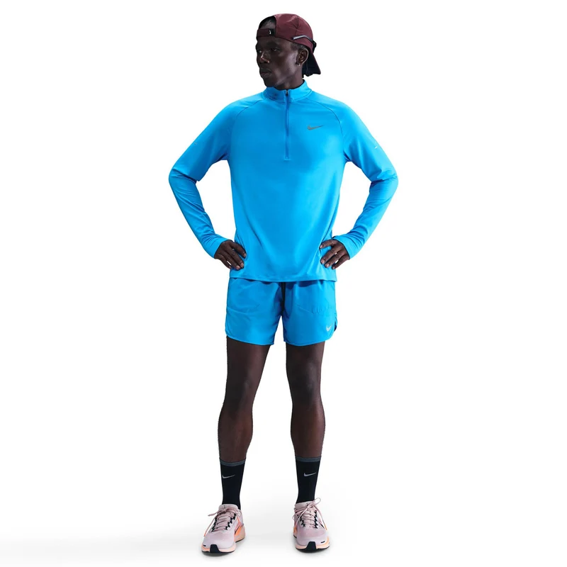 Stride Half-Zip Laufshirt Herren - blau, silber